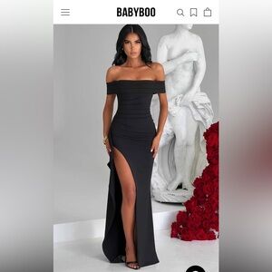 Elegant Black Off-Shoulder Evening Dress